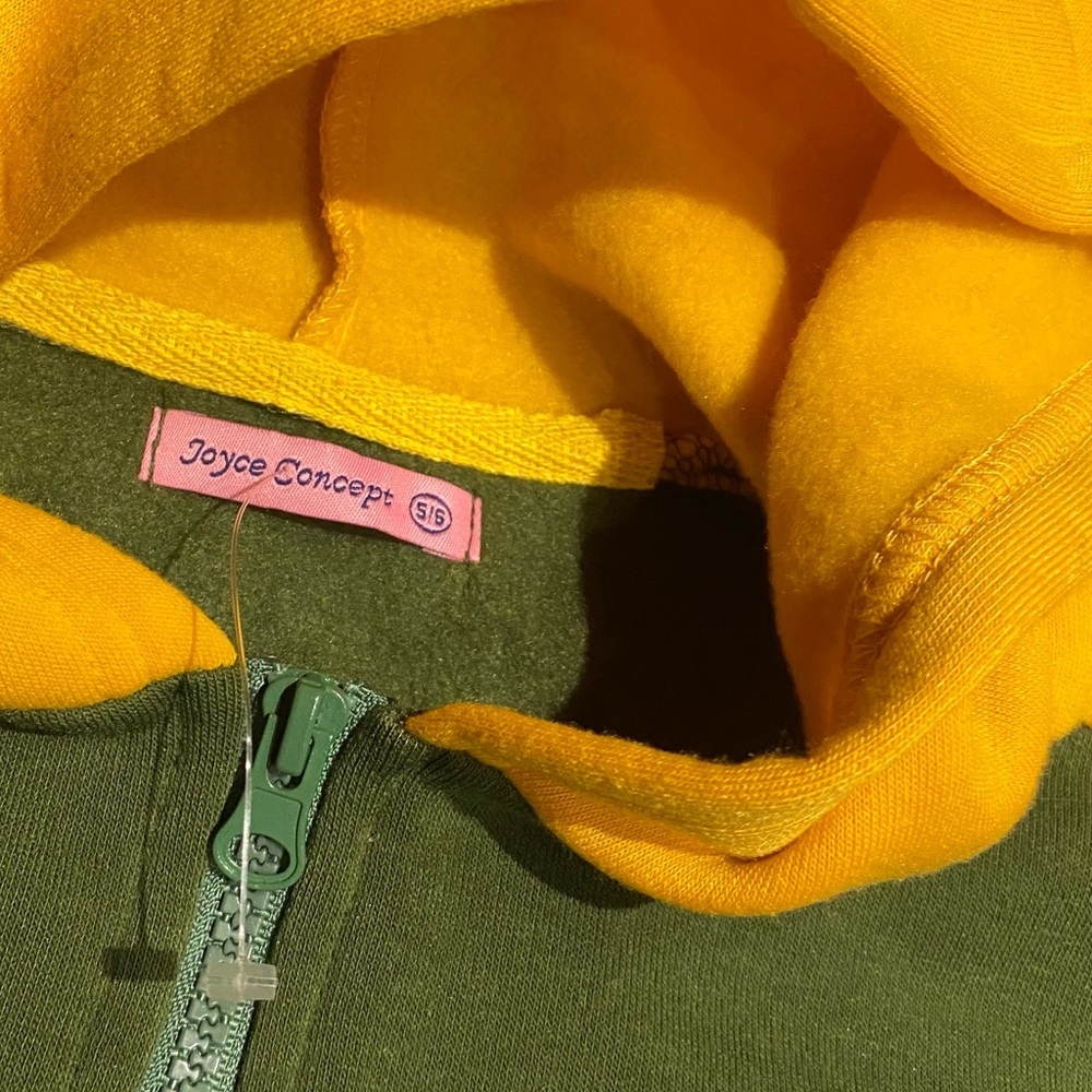 Green and Yellow GIRL quarter zip hoodie - Picture 6 of 7